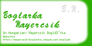 boglarka mayercsik business card